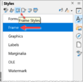 Styles / FrameStyles in the Sidebar